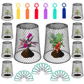 Feel Natural 10Pcs"9.25x9.45"Chicken Wire Cloches Plant Cover,Plant Cage,Plant Protectors from Animals,Plant Covers from Animals,with 30Pcs Landscape Staples&20Pcs Garden Plant Label.