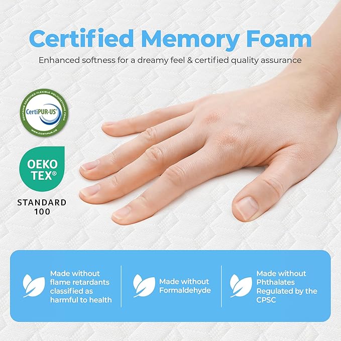 Neo Sleep 12 Inch Queen Medium Firm Cooling Gel Memory Foam Mattress for Cool Sleep Pressure Relieving CertiPUR-US Certified Foam, Mattress in a Box Fiberglass Free (Queen, 12 in)