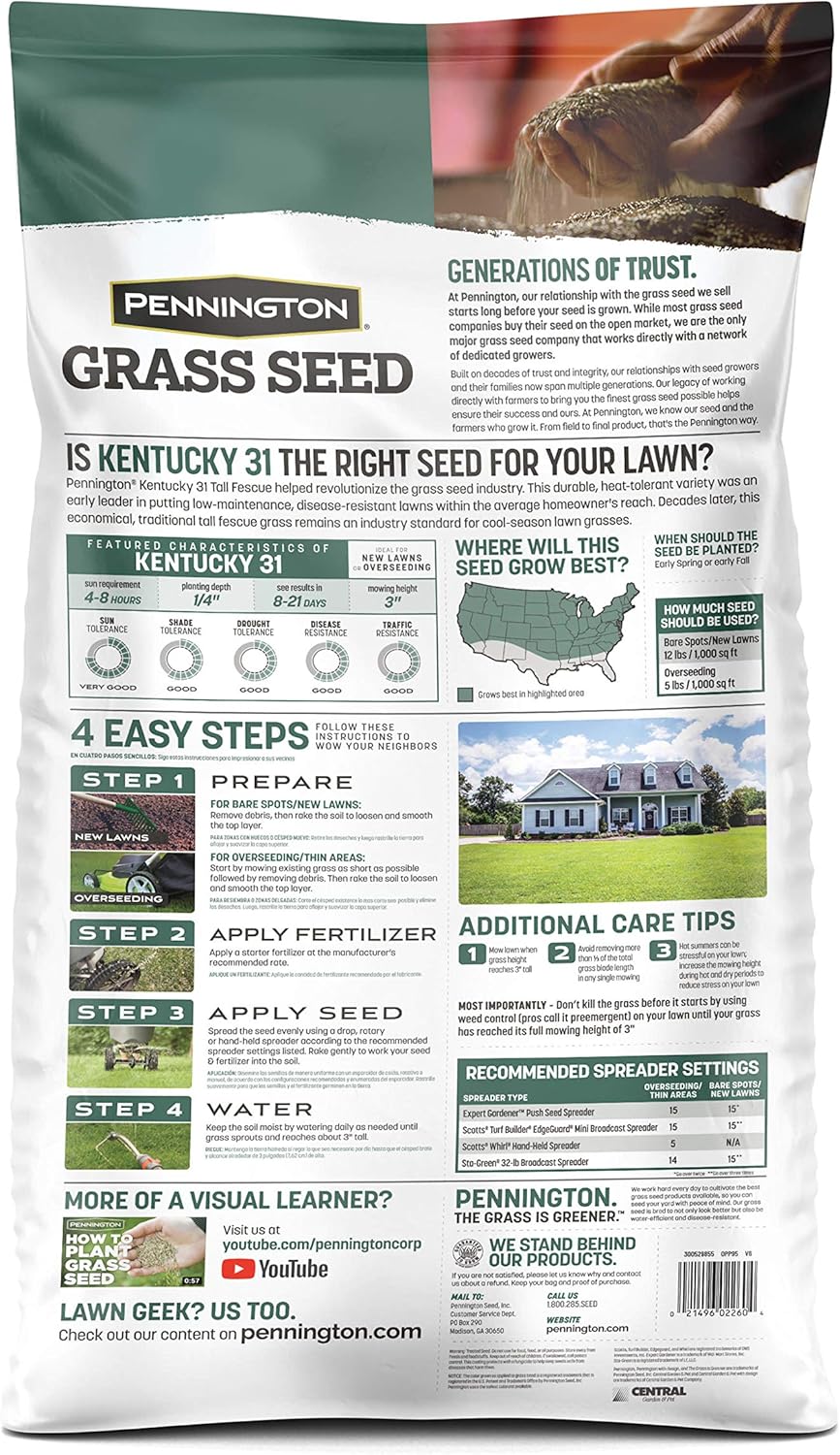 Pennington Kentucky 31 Tall Fescue Grass Seed 20 lb