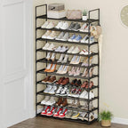 10 Tier Metal Shoe Rack, Tall Shoe Rack for Entryway, Shoe Organizer for Closet, Shoe Storage for Front Door Entrance & Entryway, Large Long Shoe Stand Holder Adjustable Shelf Height