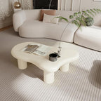 Modern 47 Inch Cloud Shaped Coffee Table for Living Room Beige