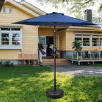 HealSmart 7.5ft Patio Umbrella with Push Button Tilt/Crank, Outdoor Table Market Yard Umbrella, 6 Sturdy Ribs for Garden, Deck, Backyard, Pool