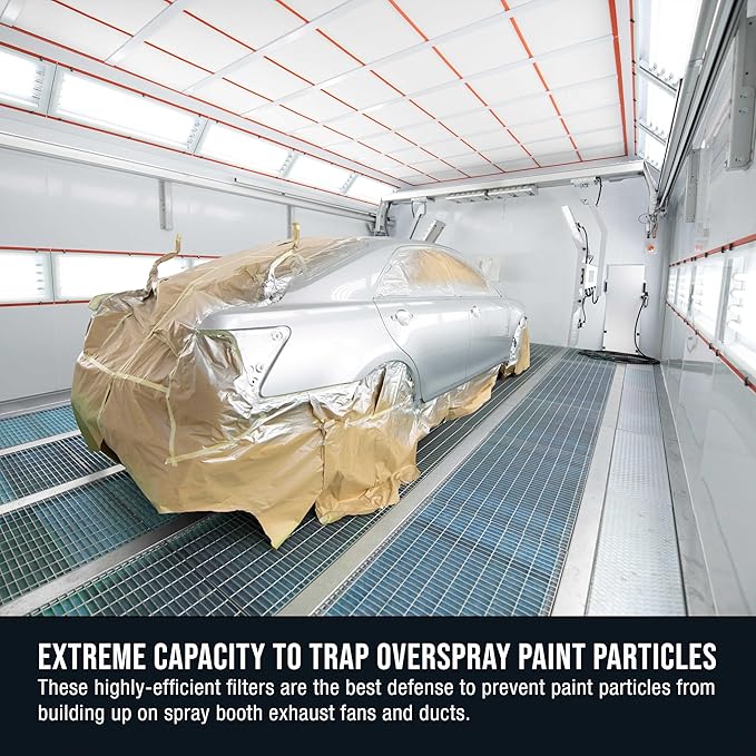 Master Airbrush Elite Paint Spray Booth Exhaust Filter Roll 48" x 100' - 18 Gram Heavy-Duty Fiberglass Paint Arrestor for Filtering Overspray Particles in Auto Body Shops & Refinish Booths