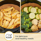 250 pcs Air Fryer Liners for Ninja, Round Disposable Airfryer Paper Liners – Non-Stick and Oil Proof for Easy Cleanup, Great for Oven, Pans & Baking – 8 Inch for 5-8 qt Basket