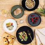 GBHOME Ceramic Dinnerware Sets for 4, Stoneware Plates and Bowls Sets, Chip and Scratch Resistant Dishes, Dishwasher & Microwave& Oven Safe Dishes sets, Reactive Glaze-Colorful