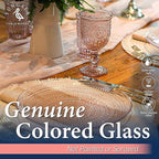 Yungala Pink Wine Glasses, set of 6 pink goblets handcrafted from pink glass (not painted or coated) ensuring your glassware is dishwasher safe and the color won't peel or chip.