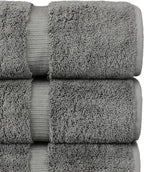 Chakir Turkish Linens 100% Cotton Premium Turkish Towels for Bathroom | 27'' x 54'' (4-Piece Bath Towels - Gray)