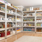REIBII 2000LBS Storage Shelves 5 Tier Garage Shelving Heavy Duty Metal Shelving Adjustable Garage Shelves for Kitchen Pantry Basement 28" W x 13.8" D x 59.8" H, Silver