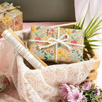 WRAPAHOLIC Kraft Floral Wrapping Paper Roll - Mini Roll - 17 Inch x 33 Feet - Spring Summer Garden Flower Design Perfect for Wedding, Bridal Shower, Birthday