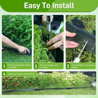 3.15" x 100' No Dig Landscape Edging, Flexible Garden Edging Borders with 90 Anchoring Spikes, Plastic Lawn Edging for Landscaping Garden Flower Beds Grass Yard Paver Pathway, Black