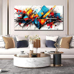 CIRABKY Colorful Wall Art for Living Room Large Size - Abstract Canvas Art - Home Office Decor Ready to Hang Size 29" x 59"