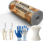 Chicken Wire, 13.7 in x 50 ft Garden Fence, Wire Mesh, Chicken Wires Fencing, Mesh Hexagonal Galvanized Metal Poultry Netting for Chicken Coop Rabbit Dogs Barrier (13.7 in x 50 ft)