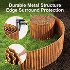 Land Guard Corrugated Garden Edging Border,12" x 25' Landscape Paver Edging, Tall Landscape Edging, Fence for Garden, Flower Bed, Lawn and Landscape Edging (Rusty)