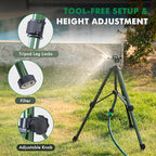 RESTMO 2 Pack Tripod Base Zinc Impact Sprinkler, 360° Rotating & 3-Height Adjustable Tripod, Heavy Duty Full Metal Sprinkler for Agriculture and Large Yard Irrigation