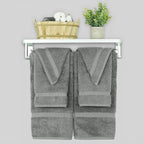 Chakir Turkish Linens 100% Cotton Premium Turkish Towels for Bathroom, 2 Large Bath Towels, 2 Hand Towels, 2 Washcloths (6-Piece Towel Set, Gray)