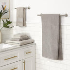 Modern Threads 6-Piece 100% Combed Cotton Yarn Dyed Cobblestone Jacquard Towel Set Charcoal