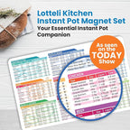 Instant Pot Cooking Times Chart - Pressure Cooker Accessories Cook Times - Easy to Use & Clean Strong Magnet Kilograms - Instant Pot Cheat Sheet Magnet Set Quick Reference Guide (White)