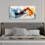 Modern Prints Wall Art for Office - Abstract Art Wall Decor for Living Room - Blue Canvas Wall Art Ready to Hang Size 20" x 40"