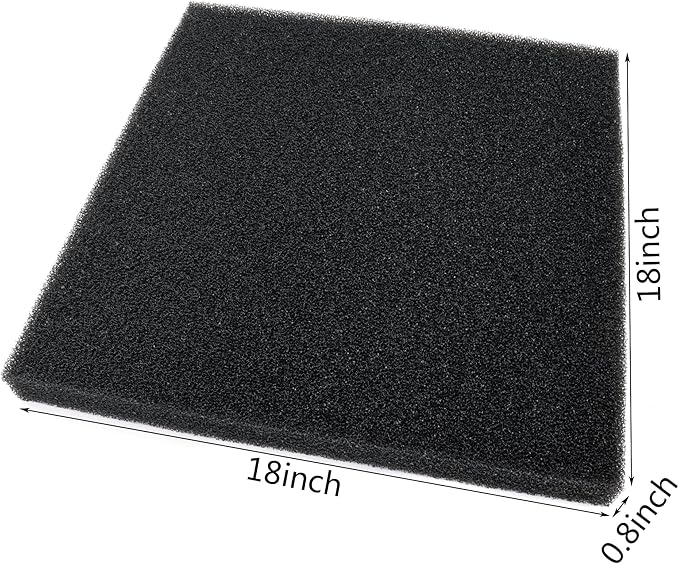 Aquarium Filter Bio Sponge Pad, Foam Sponges Filter Media, Cut fit it Filter Accessories for Fish Tanks and Ponds (18"x18"x1.6" (20PPI) 2 Pack)
