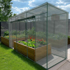 SUNYRISY Garden Plant Netting Crop Cage for Garden Raised Bed, 11.8 x 4 x 6 Ft Plant Cover Cage Protectors from Animal for Outdoor Plants with Frame and Zippered Door