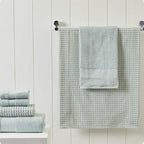 Modern Threads 6-Piece 100% Combed Cotton Yarn Dyed Cobblestone Jacquard Towel Set Misty Blue
