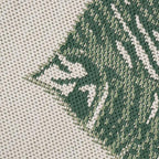 Tropical Outdoor Rug Jungle Leaves Design for Patio in Green Beige, Size: 3'11" x 5'7"