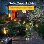 Toodour Solar Torch Flame Lights, 12 Pack Solar Lights Outdoor with Flickering Flame, Waterproof Patio Light Landscape Decoration Lighting for Garden, Lawn, Yard, Outdoor Decorations