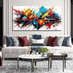 CIRABKY Colorful Wall Art for Living Room Large Size - Abstract Canvas Art - Home Office Decor Ready to Hang Size 29" x 59"