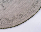 Unique Loom Outdoor Traditional Collection Area Rug - Antique (4' 1" Round, Green/ Gray)