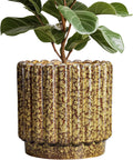 Ceramic Plant Pots - 12 Inch Planter with Drainage Hole, Large Ceramic Flower Pots for Indoor Plants, Round Planter Outdoor, Living Room Decor, Gifts for Plant Lovers, Yellow