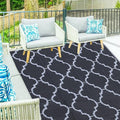Ogrmar 6x9 FT Reversible Mats, Outdoor Rug for Patio Clearance, Waterproof Carpet, Plastic Straw Rug for Indoor Outdoor, Floor Mat&Rug for RV Porch Camping Backyard Deck Balcony Beach Trailer (Black)