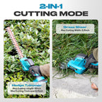 GARTOL Hedge Trimmer Cordless 2-in-1, 12'' Bush Trimmer & 20V Battery Powered Grass Shears with Battery & Charger, Lock, Fast Blade Change, Electric Hedge Shears Compatible with 18V Makita Batteries