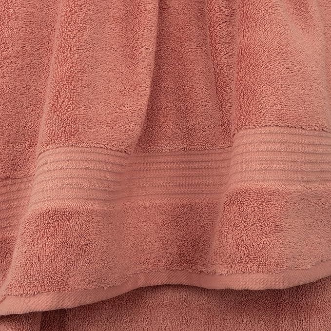 Cotton Paradise Hand Towels for Bathroom, 100% Cotton Turkish 4 Piece Hand Towel Set, Soft Absorbent Face Towels, Coral