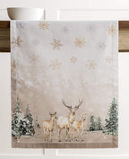Maison d' Hermine Table Runner 100% Cotton Single Layer Table Runners 72 inches Long for Thanksgiving Christmas Decorations Home Kitchen Dining Party Wedding (Deer in The Woods, 14.5" x 72")