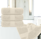 White Classic Luxury Bath Towels Set of 4 Large - 700 GSM Cotton Ultra Soft Bath Towels 27x54 | Highly Absorbent and Quick Dry | Hotel Towels for Bathroom Luxury, Plush Shower Towels, Ivory
