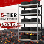 Yaheetech Standing Shelf Units, 5 Tier Storage Shelf, Heavy Duty Shelving, Adjustable Garage Shelves, Utility Rack Shelf Unit, Basement Warehouse Shed, 35.5" Wx 16" D x 71" H - Light Gray