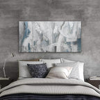 YISXINOAG Abstract Wall Art Ready To Hang White Wall Art Modern Fantasy Paintings Blue White Abstract Wall Decor Prints Canvas Art Wall Decor Painting For Bedroom Office Decoration 20" X 40"