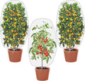 Alpurple 3 PCS Insect Bird Barrier Netting Mesh with Drawstring- 3.2 x 2.6 Feet Fruit Tree Net-Garden Netting Plant Cover for Protect Plant Fruits Flower from Insect Bird Eating