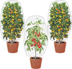 Alpurple 3 PCS Insect Bird Barrier Netting Mesh with Drawstring- 3.2 x 2.6 Feet Fruit Tree Net-Garden Netting Plant Cover for Protect Plant Fruits Flower from Insect Bird Eating