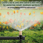 Tioncy 4 Pack Metal Lawn Sprinkler Automatic Garden Water Sprinkler on Spike Base 360 Degree Rotation with Adjustable Brass Nozzle for Lawn Garden Yard(Black)