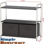 Simple Houseware 3-Tier Closet Storage with 2 Drawers, Dark Grey