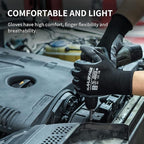 MANUSAGE Safety Work Gloves - Protective Glove for Men & Women - Ultrathin Hand Protection - For Construction, Gardening, Landscaping - Black - Size M - 3 Pairs
