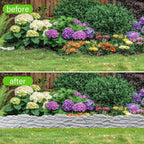 20Pcs Garden Edging Border, 21Ft Marbled Design Garden Landscape Edging Borders with 20 Pcs Stakes, Plastic Garden Fence Lawn Edging Border for Flower Bed, Yard, Patio, and Pathway Landscaping