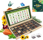 Lush&Dew USDA Zone 3 Seed Bank, Gardening Gifts for Women Men, 32 Varieties Non-GMO Heirloom Seeds for Planting Vegetables Fruits, Year Round Survival Seed Kit for Raised Garden Bed Greenhouse