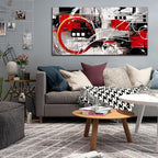 Black and Red Abstract Art - Abstract Wall Art for Living Room Large Size - Minimalist Wall Art for Bedroom Women Ready to Hang Size 29" x 59"
