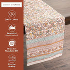 Maison d' Hermine Table Runner 100% Cotton Single Layer Table Runners 72 inches Long for Thanksgiving Christmas Decorations Home Kitchen Dining Party Wedding (Nila, 14.5" x 72")