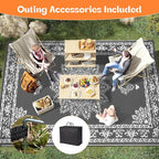Yamaziot Outdoor Rug 6x9 Ft, Waterproof Plastic Straw Patio Rug, Reversible Backyard Carpet UV Resistant Portable RV Mat Clearance, Large Indoor Outdoor Rug for Patio, Porch, Deck, Balcony, Dark Gray