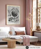 Poster Master Dictionary Art Poster - I Love You To The Moon and Back Print - Motivational Art - Gift for Him, Her & Lovers - Romantic Decor for Dorm, Bedroom or Living Room - 16x20 UNFRAMED Wall Art