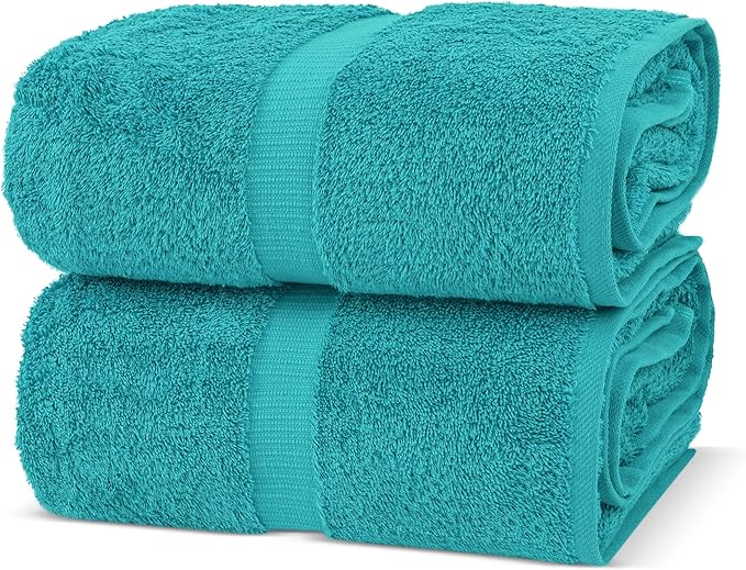 Chakir Turkish Linens, 100% Cotton Premium Quality Turkish Bath Sheets (35''x70'' Large Bath Sheet Towels - Aqua)