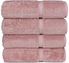 Chakir Turkish Linens 100% Cotton Premium Turkish Towels for Bathroom | 27'' x 54'' (4-Piece Bath Towels - Pink)